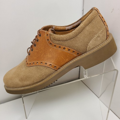 BROWN Suede Leather Saddle Shoes 