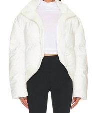 Toast Society Annika Puffer Jacket In Ivory - Size L