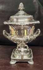 Antico Samovar Reggenza XIX secolo, vecchio piatto Sheffield, Matthew Boulton & Co.