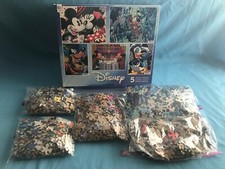 Pre-Owned 5 in 1 Mickey  Minnie Mouse Donald Duck  Goofy Disney Jigsaw Puzzles