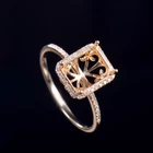 Custom Vintage Ring Setting 14K Yellow Gold Natural Diamond Emerald Cut 6x8mm