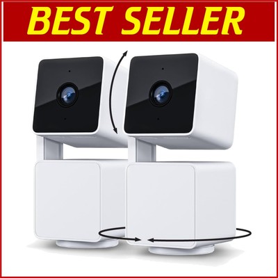 High-Definition Pan/Tilt Security Cameras - IP65, 2-Pack with Automated Tracking