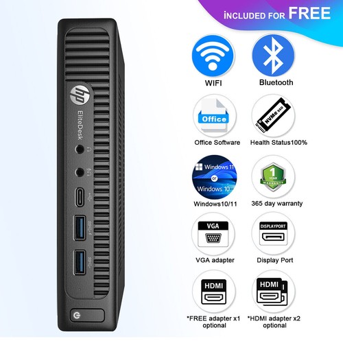 HP Micro Desktop Computer PC i5, Up to 32GB RAM, 1TB SSD, Windows 10/11 WiFi - Afbeelding 3 van 6