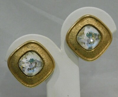 Juwelen Von Albert Weiss Florentinisch Goldton Strass Clip-On Ohrringe 4C 101