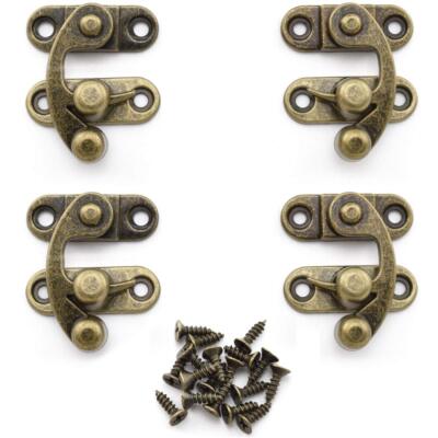 2Pair Vintage Mini Swing Arm Clasp Latch Left Right Toggle Hasp Hook Metal Catch