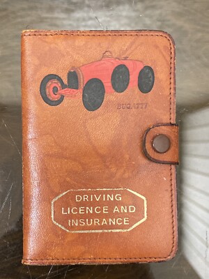 Vintage Bugatti Driving Licence and Insurance Wallet Leather