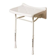 Image of AKW 2000 Series Compact Fold Up Shower Seat - White Unpadded