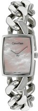 Calvin Klein K5D2M12E Silver Tone Pink MOP Dial Swiss Made Womens Fashion Watch