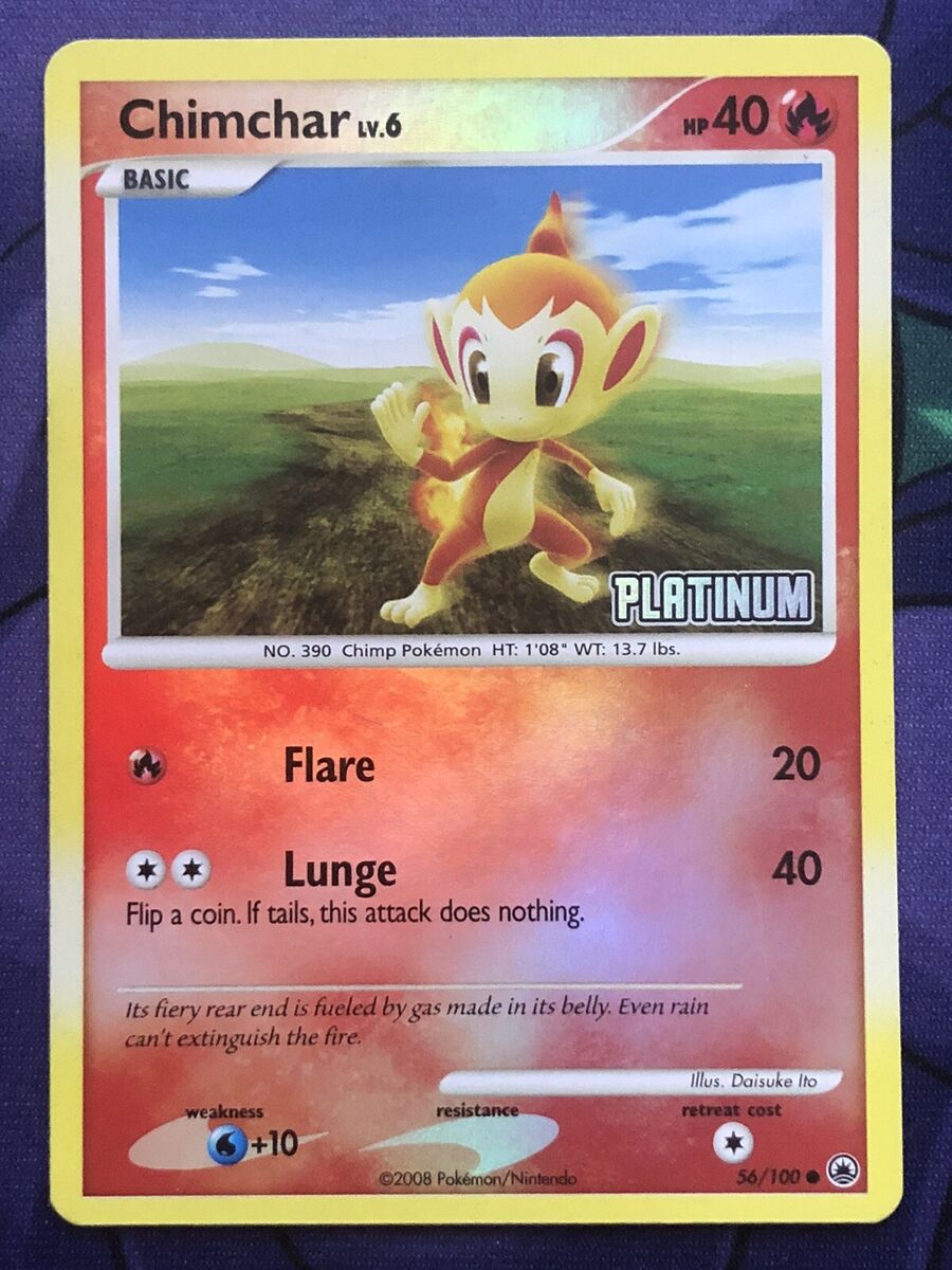 Chimchar 56/100 Reverse Holo Platinum Stamped Burger King Chimchar 56/100 Reverse Holo Platinum Stamped Burger King