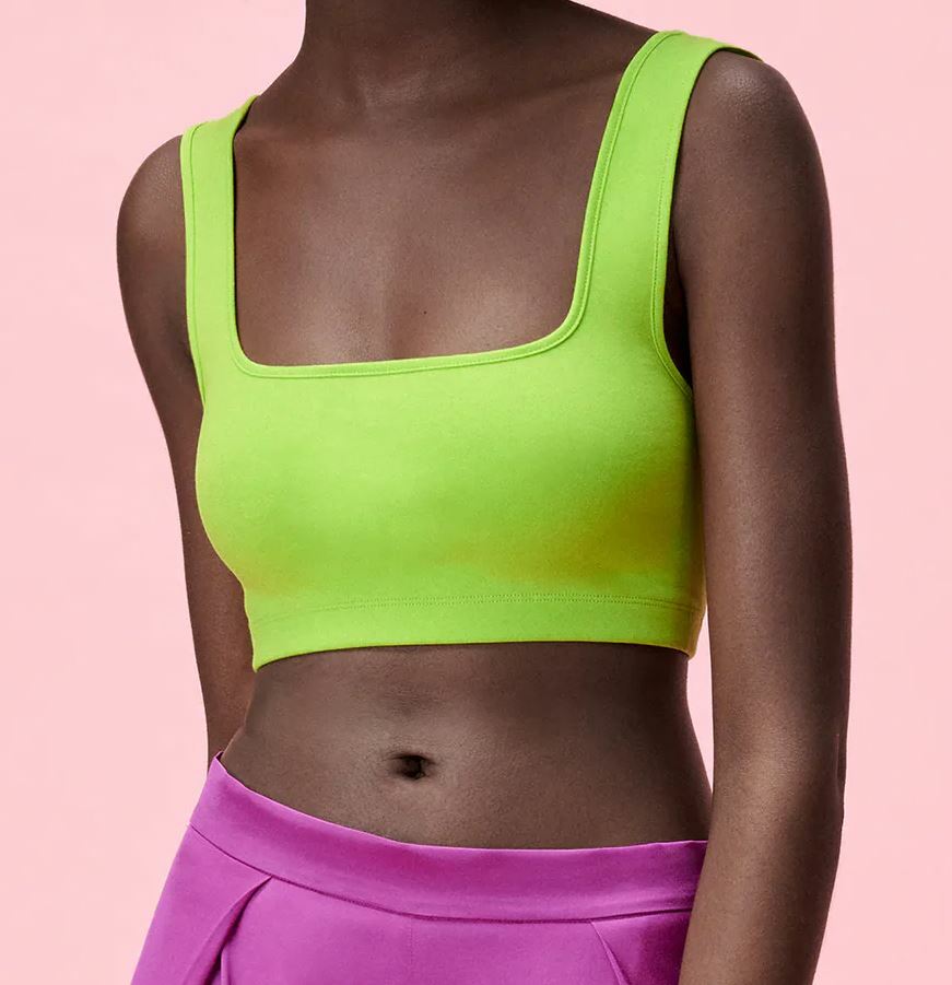 neon green extreme crop top