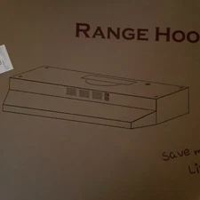 AKDY 24-in White Under Cabinet Range Hood w/ Charcoal Filter