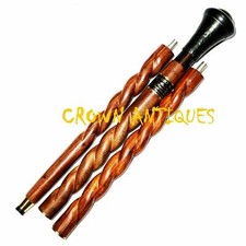 Personalised Knob Antique Head Edwardian Vintage Wooden Walking Stick Cane