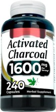 Carbone Attivo 1600mg 240Caps Da Gusci di Cocco NO ConservanteSenza Glutine