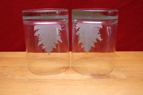 Árbol de Navidad MCM de colección 2 vasos dobles de whisky antiguos 4 1/8" años 60 - Imagen 5 de 5