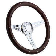 15" Mahogany & Chrome Steering Wheel, Horn and Adapter for 1995-02 Chevy and GM