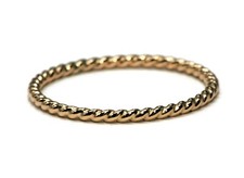 14K Gold Filled Twisted Design Skinny Stacking Ring