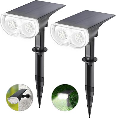 Linkind LED Solarlampen Balkon 6500K Tageslichtweiß Solarleuchte 800LM 2 Stück