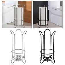 Free Standing Toilet Roll Holder Iron Toilet Paper Holder Stand Compact Loo Roll