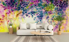 3D Watercolor Floral Wallpaper Wall Mural Removable Self-adhesive Sticker 367
