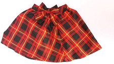 Plaid skirt with bow in front, red plaid girls size 7-8