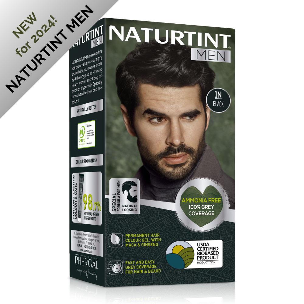 Naturtint Men Permanent Hair Colour Gel 1N Black for Hair Beard & Moustache