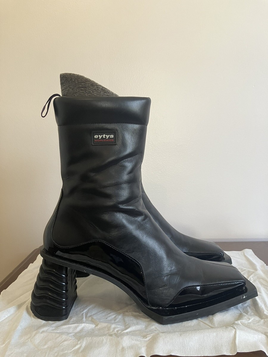 EYTYS Men's 43 Black Gaia Leather Zip Ankle Boots Box Bags