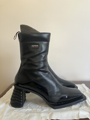 EYTYS Men's 43 Black Gaia Leather Zip Ankle Boots Box Bags
