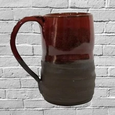 Handcrafted Artisan Stoneware Pottery Brown Glaze Coffee Mug Sunita Patel 2016