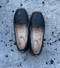 sam edelman espadrilles Kesia Black Leather 6 With Box Barely Worn