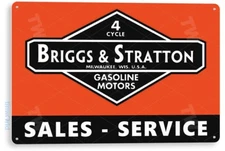 TIN SIGN Briggs & Stratton, Sales Service, Engine, Retro, Garage Decor, C257