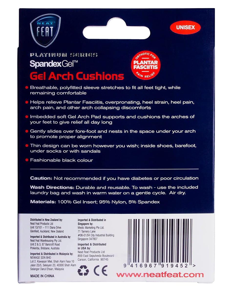 Neat Feat Spandex Gel Arch Cushion Sleeve Australia