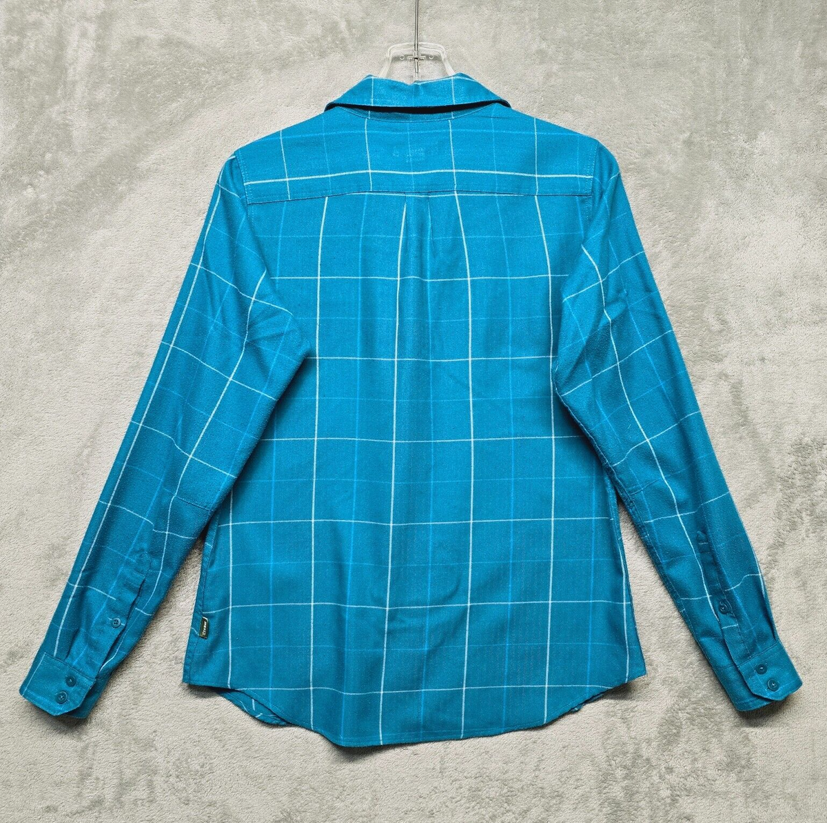 REI Co-Op Top Womens Small Blue Shirt Wool Blend Windowpane Plaid