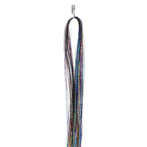 2400 Strands Hair Extension Tinsel with Tools Set 12 Colors Sparkle Hair Streak - Picture 4 of 16