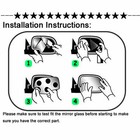 Four mirror glass installation steps for 2007-2012 Toyota Camry made in USA, shown with black and silver designs.