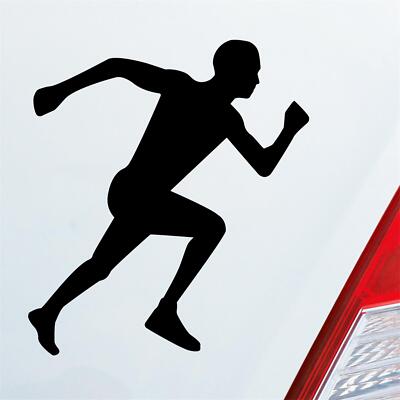 Auto Aufkleber Läufer Marathon Sprinten Jogger Run Laufen 10x9 cm Sticker Hecksc