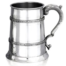 Personalised Pewter 1 Pint Double Celtic Tankard - FREE ENGRAVING, Handmade