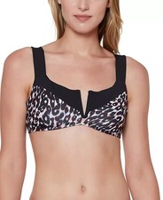 Sanctuary MULTI Stay Cool Printed V-Wire Bralette Bikini Swim Top, US X-Small
