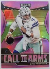 2021 Panini Playoff Call to Arms Dak Prescott Dallas Cowboys #CA-DPR Pink
