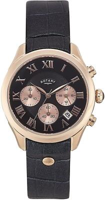 Rotary Womens Chronograph Quartz Watch with Leather Strap LS008/C/10