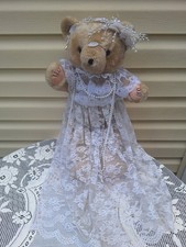 Vintage Plush Teddy Bear Bride   About 21"tall