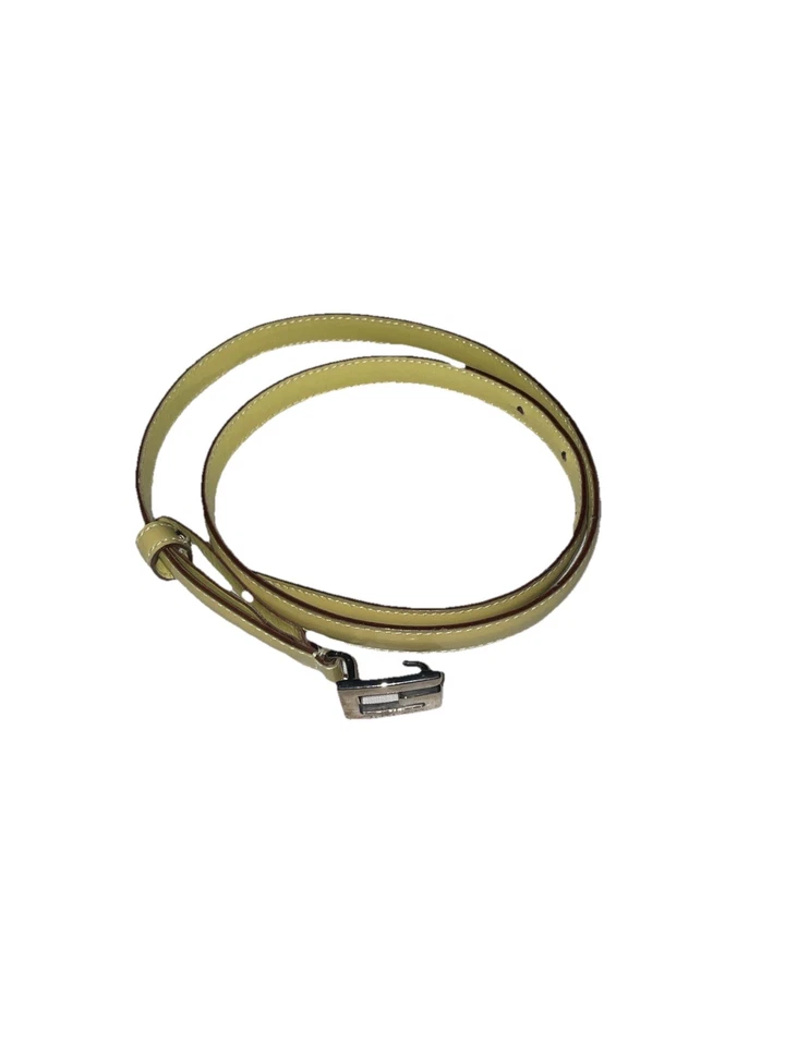 Cinto Gucci amarelo limão pastel autêntico tamanho 28 feminino/júnior - Imagem 2 de 4