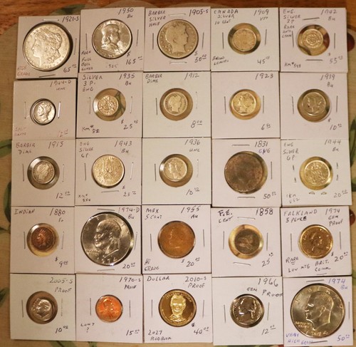 25 Coin 25 silver coin lot, dollars, halves, val $780 | eBay