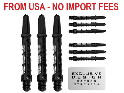 Harrows Darts ST Carbon Dart Shafts - 9 Dart Stems in Total - Medium, Midi and S