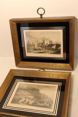 Sungott Art Studios Original Antique Engraving Pair Framed Style No. 200