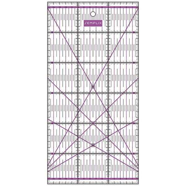 Semplix Patchwork-Quiltlineal (30 X 15 Cm / 2,5 Mm Lila) Schneidlineal Messen-image