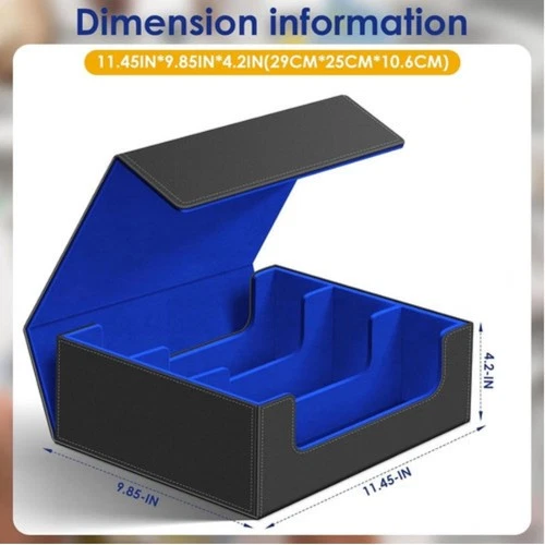 Trading Card Storage Box for 1800+, Leather Storage Box with Strong Closure - Picture 10 of 10