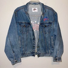 Vintage 90s Planet Hollywood Oversized Trucker Embroidered Denim Jacket XL