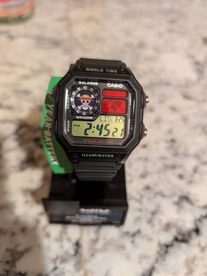 One Piece Mod Casio Jolly Roger AE1200 Watch | 1200 World time watch | Anime