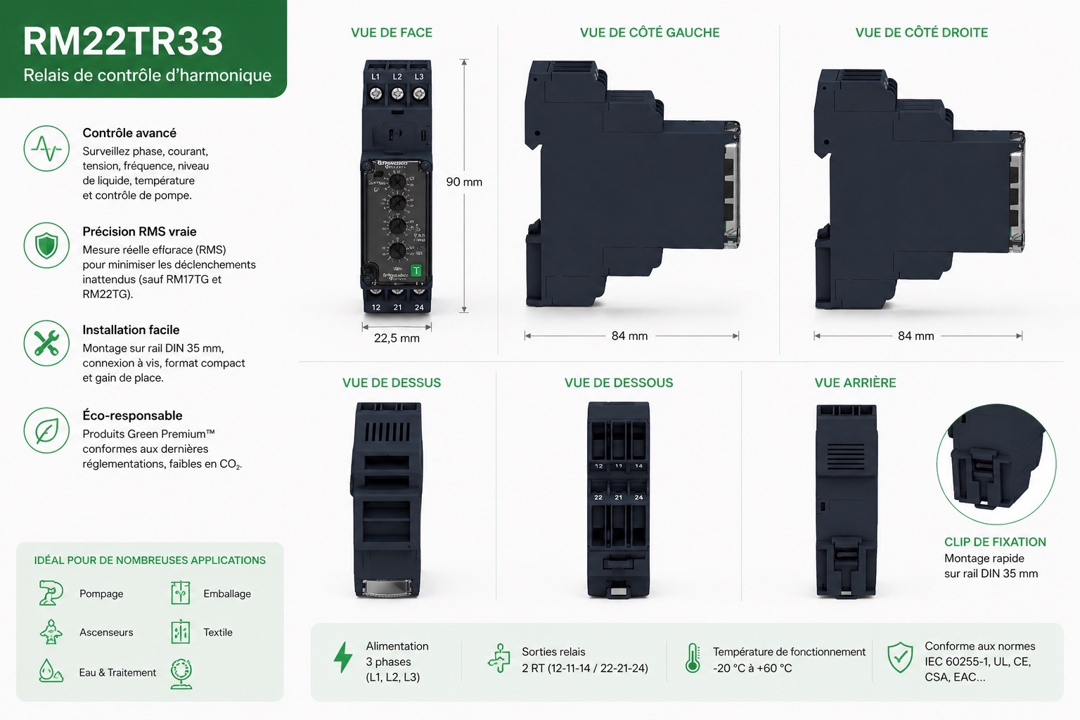 Relais controle de phases RM22TR33 solution contre inversion tension - 3