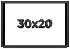 30x20 Shadow Box Frame Black | 1 inches Deep Real Wood Contemporary Shadowbox Di